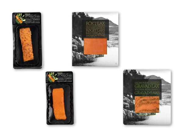 Varm-, koldrøget eller gravad laks