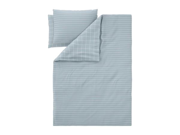 Blue Microfibre Satin Duvet Cover Set - King