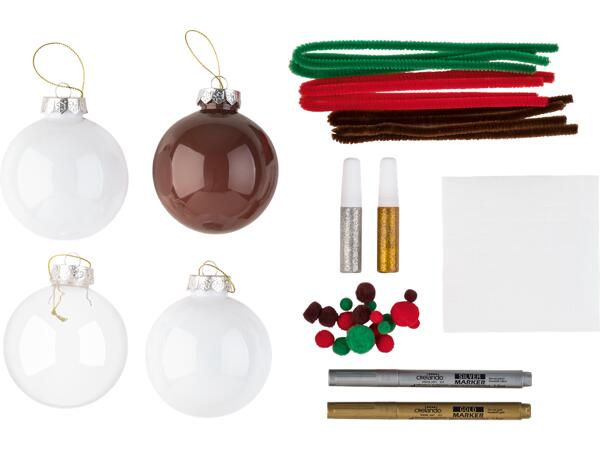Pyssel julgranskulor, set
