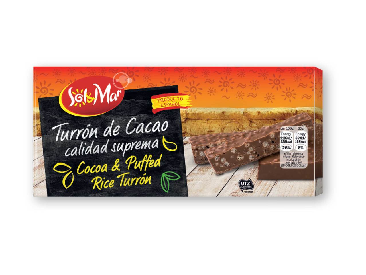 SOL & MAR Cocoa & Puffed Rice Turrón
