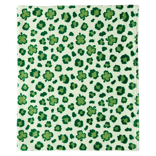 50" x 60" St. Patrick's Day Plush Throw - Leopard Clovers