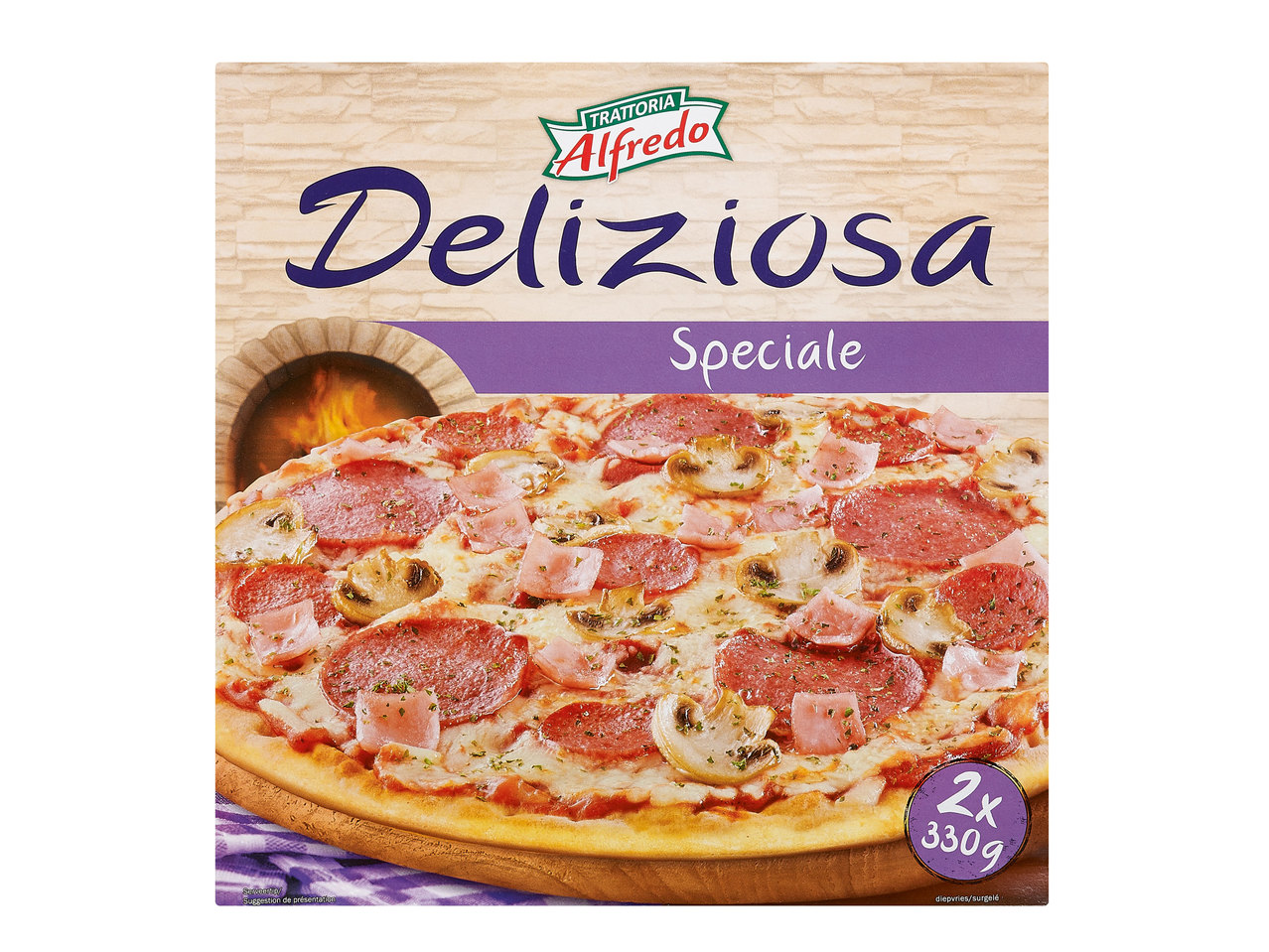 Pizza 'Speciale' cuite sur pierre