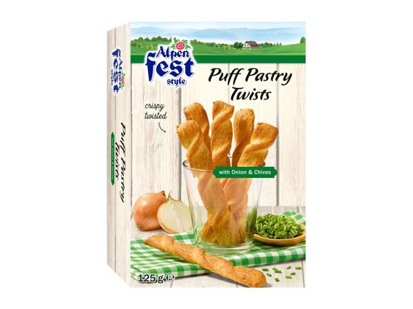 Alpenfest Puff Pastry Twists with Onion & Chives