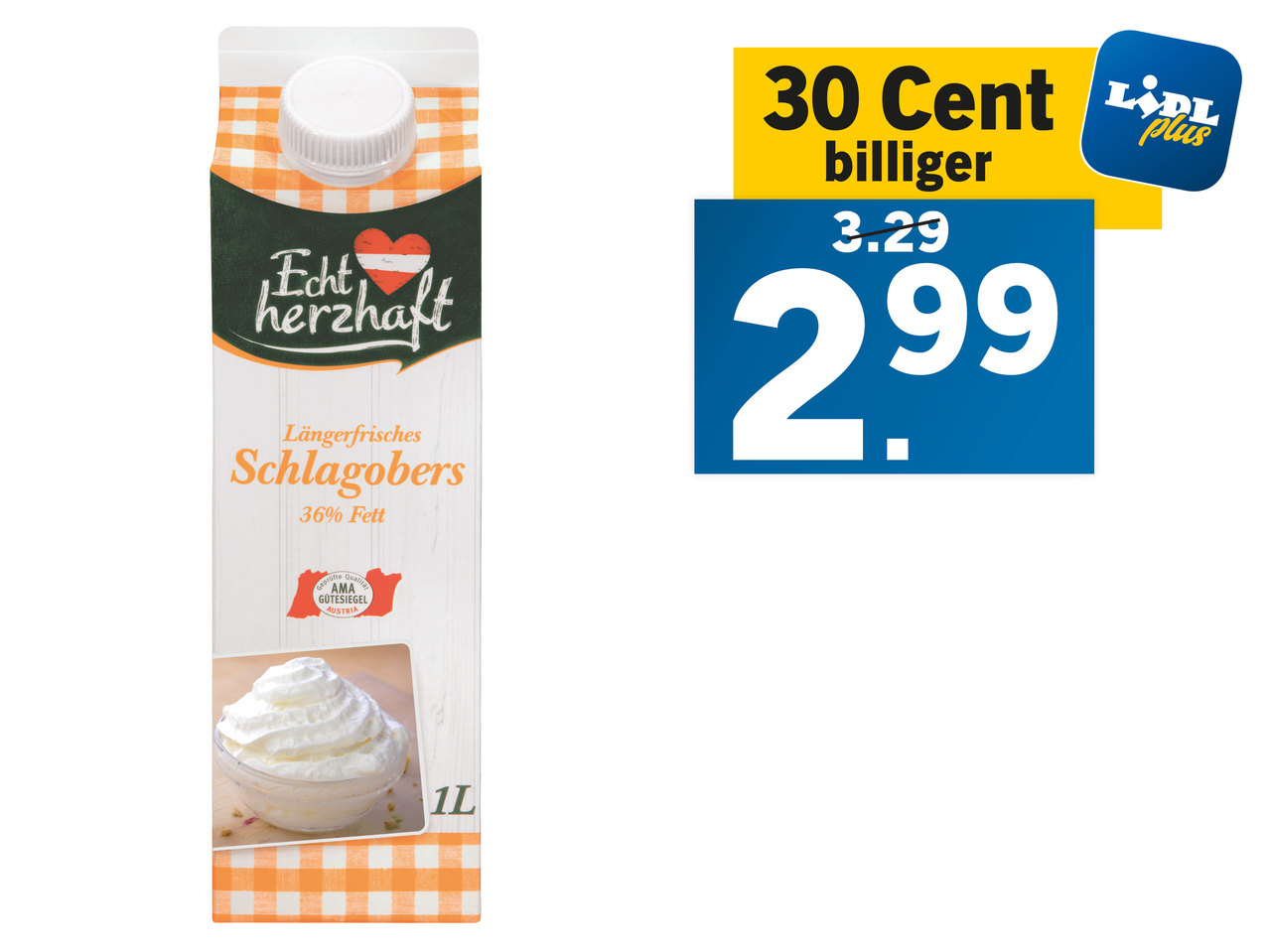 ECHT HERZHAFT Längerfrisches Schlagobers