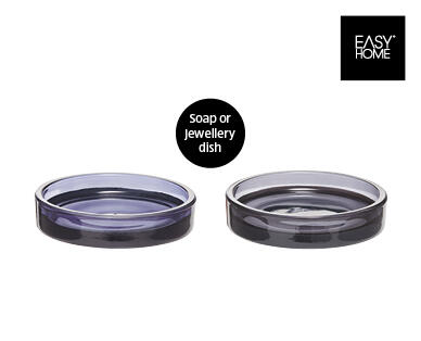 Glass Bathroom Accessories Black/Blue