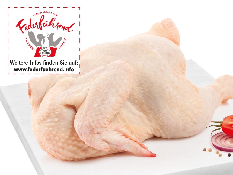 EIN GUTES STÜCK HEIMAT Frisches, österreichisches halbes Bio-Hendl