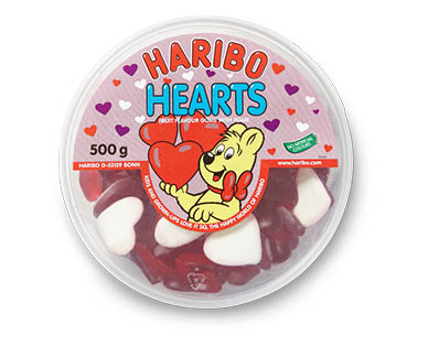 Haribo Love Hearts Jellies Tub 500g