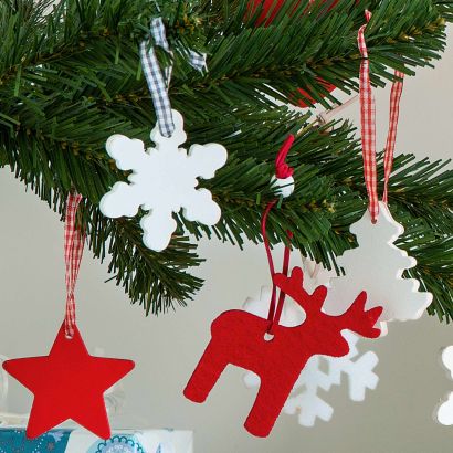 Décorations d'arbre de Noël en tissu