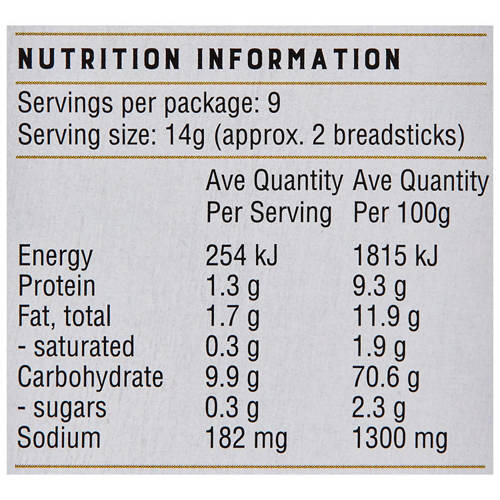 Rosemary and Sea Salt Grissini 125g