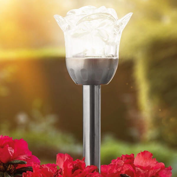 LED-Solar-Gartenstecker "Rose"