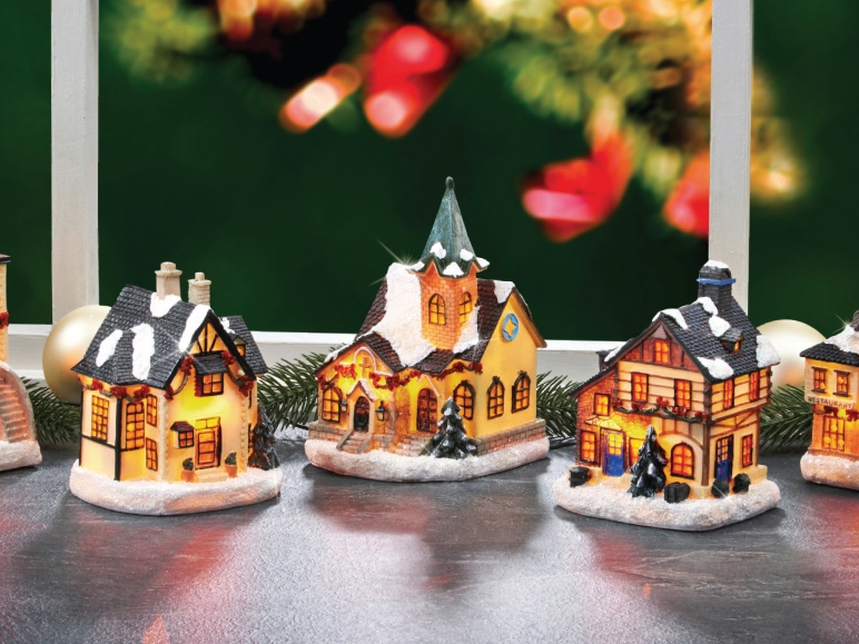 Maisonnettes de Noël éclairées
