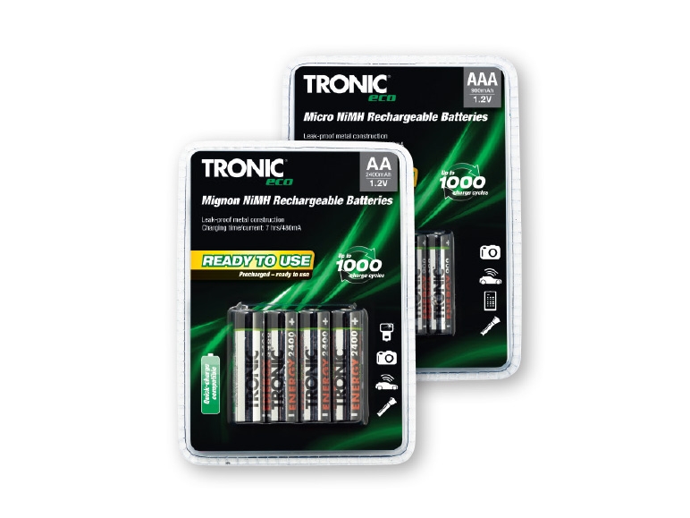TRONIC Mignon Ni MH Rechargeable Batteries