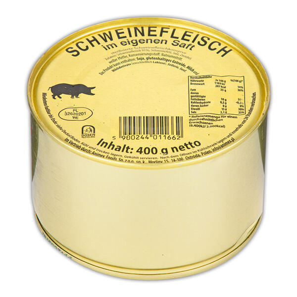 Schweinefleisch in der Dose