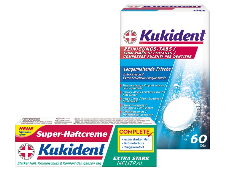 KUKIDENT Haftcreme/Reinigungs-Tabs
