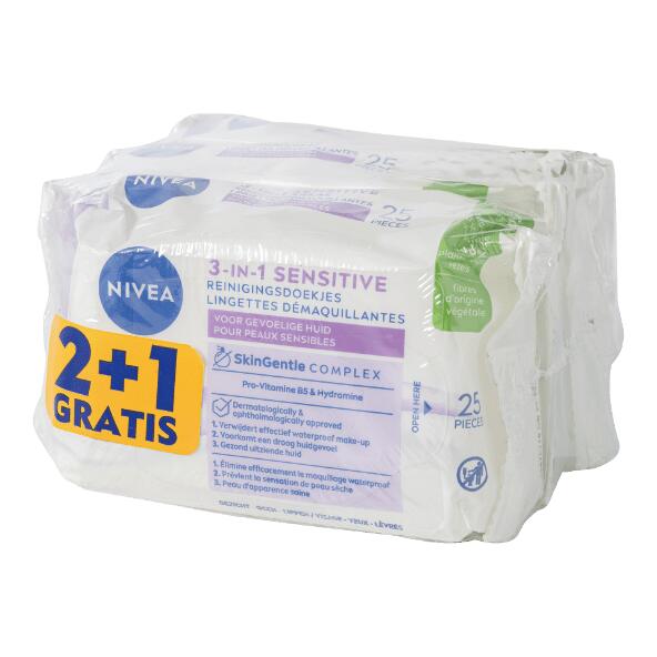 NIVEA(R) 				Lingettes démaquillantes, pack de 3