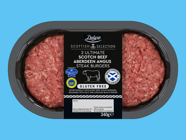 Deluxe 2 Ultimate Aberdeen Angus British Beef Steak Burgers