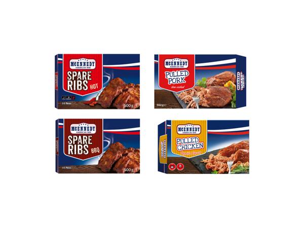 Pulled pork/chicken, Spareribs