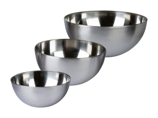 Set di pentole in acciaio inox, 3 pezzi