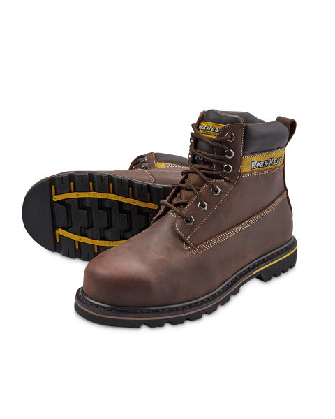 Brown Welted Safety Boots