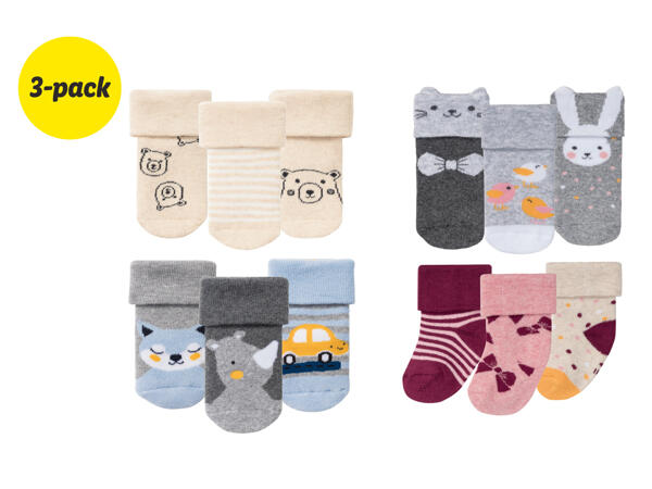 Babystrumpor, 3-pack