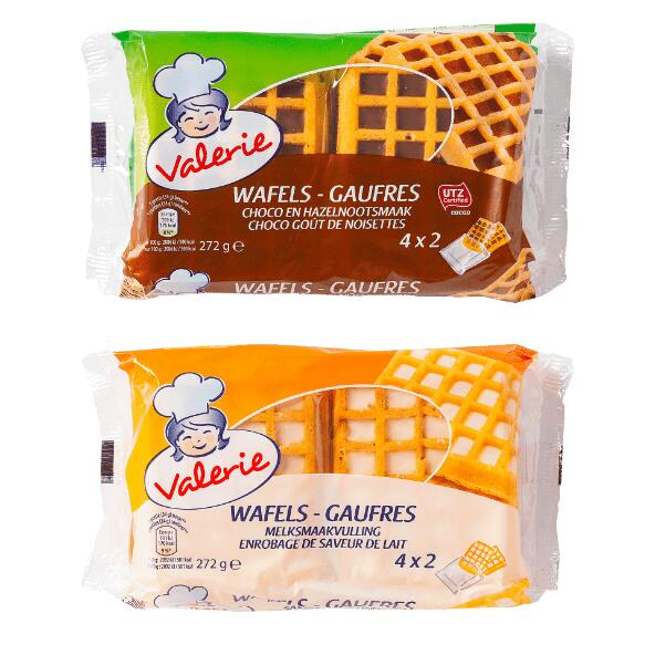 VALERIE(R) 				Gevulde wafels, 4-pack