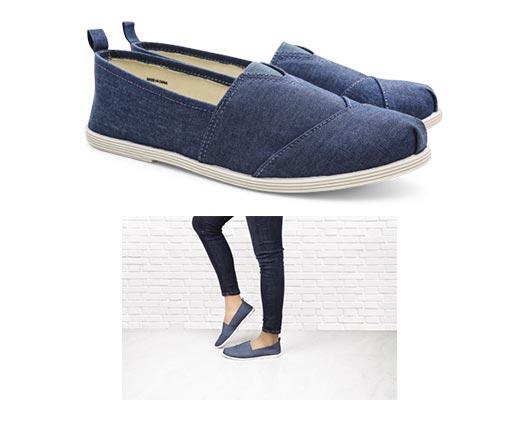 Serra 
 Ladies' Memory Foam Canvas Slip-Ons