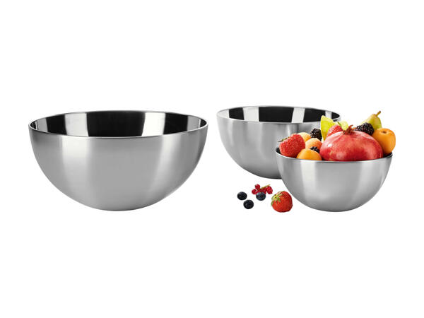 Saladiers en acier inox, 3 pièces