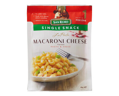 San Remo Single Snack La Pasta Macaroni Cheese 80g