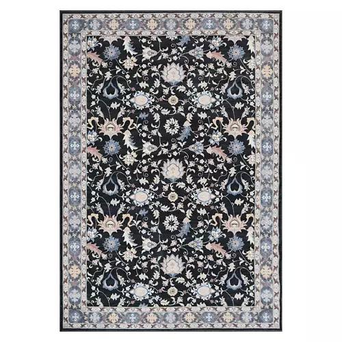 6' x 9' Oversized Washable Rug - Charcoal Medallion