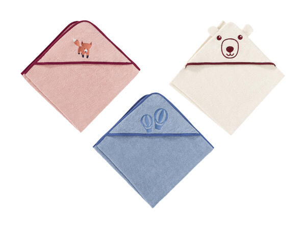 Serviette à capuche pour bébé avec gant de toilette, 2 pièces
