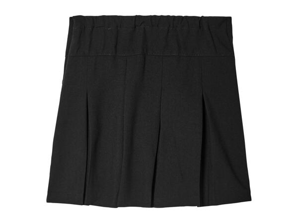 Girls' Black School Pleated Skirt