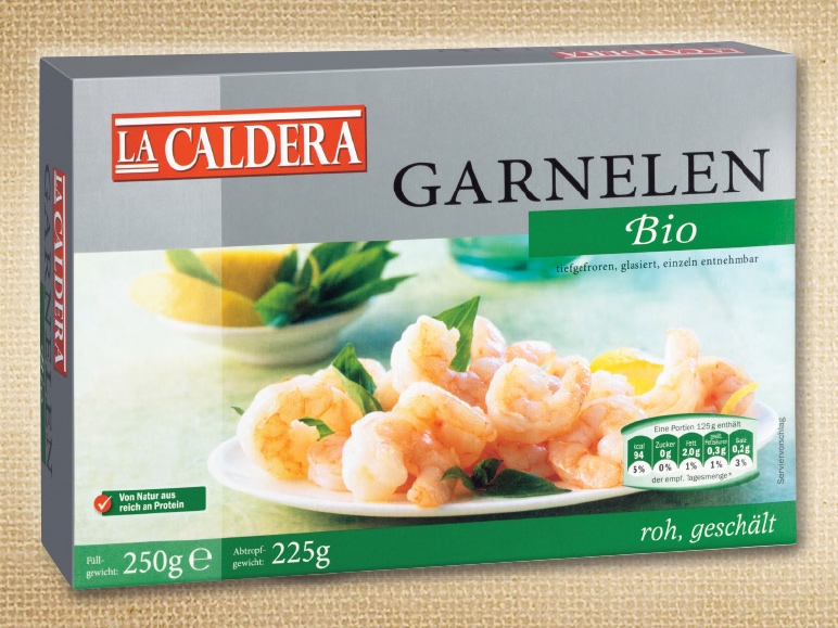 Crevettes bio crues