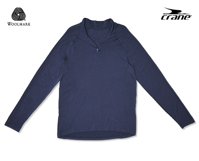 Adults Long Sleeve ¼ Zip Merino Top