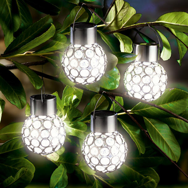 LED-Solar-Leuchtkugeln 4er-Set