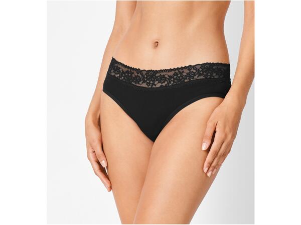 Ladies' lace trim hipster briefs, 5 pieces