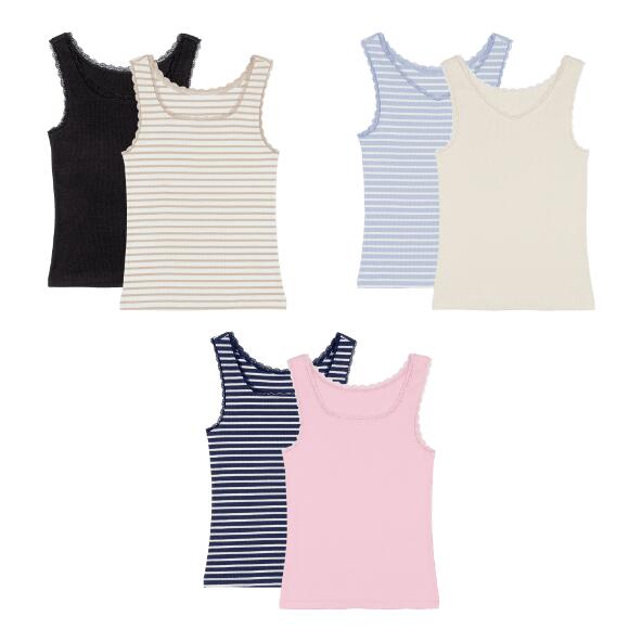 UP2Fashion(R) Geribde top, 2 st.