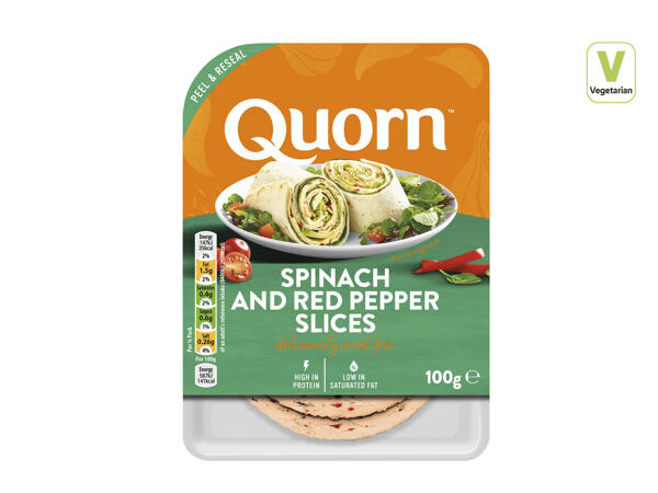 Quorn Spinach & Red Pepper Slices