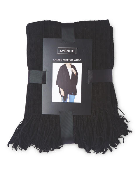 Avenue Black Ladies' Knitted Wrap