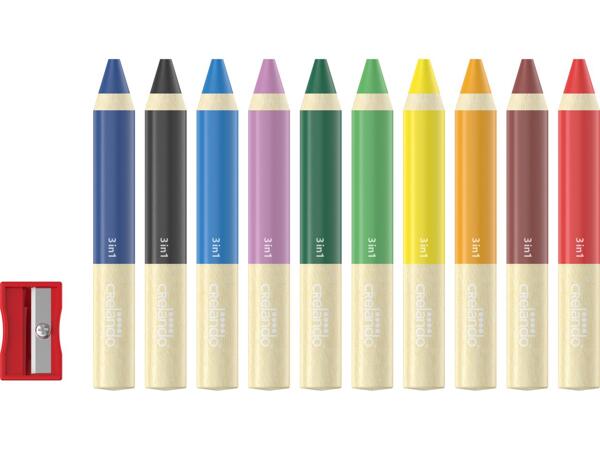 3-in-1 coloured pencils, 10 pieces