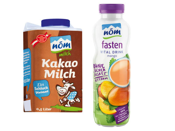 NÖM Fasten Vitaldrink oder Kakaomilch