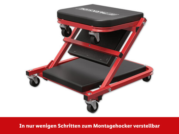 2-in-1 Montage-Rollbrett und Werkstatthocker