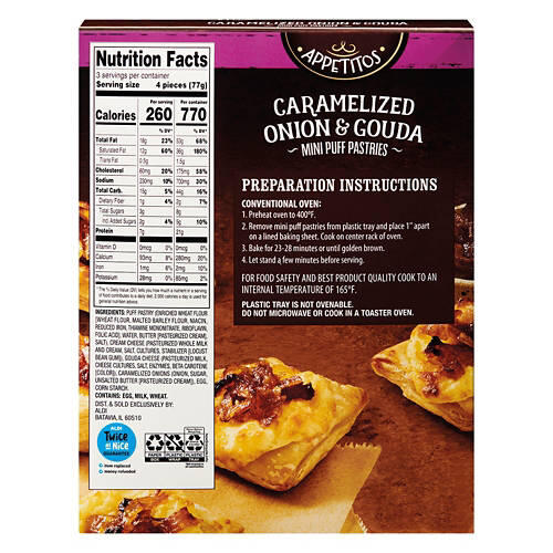 Caramelized Onion & Gouda Mini Puff Pastries, 12 count