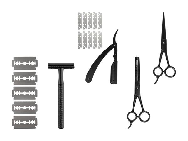 Assortiment de ciseaux/​de rasage