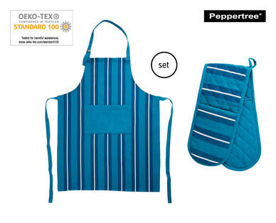 2pc Double Oven Glove and Apron Set