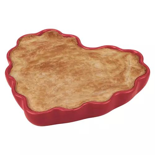 Valentine's Day Scalloped Ceramic Bakeware - Pie Dish, Red