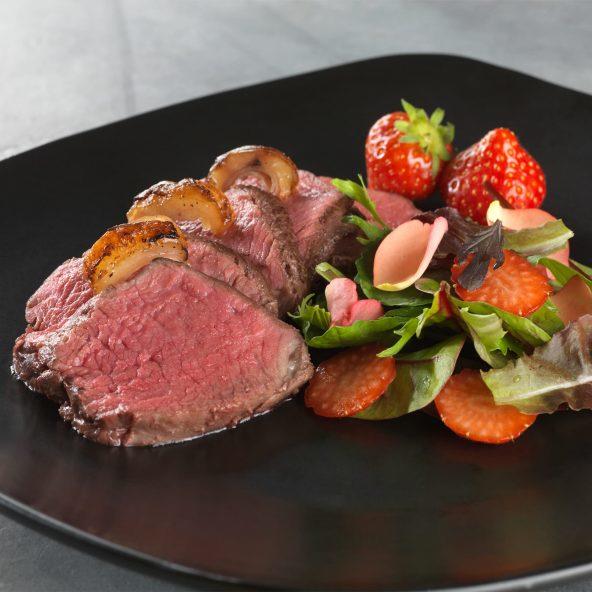 Steg af dansk kalvestriploin