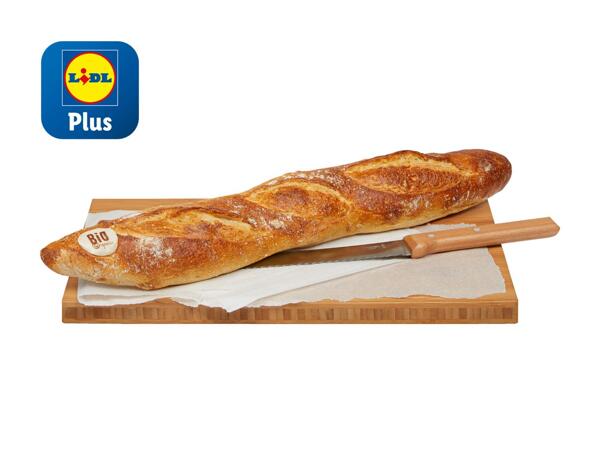 Baguette bio cuite au four à pierre