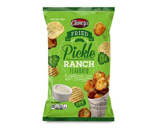 Clancy's 
 Loaded Bacon & Cheddar or Fried Pickle Ranch Wavy Potato Chips