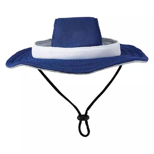 Pet Hat - Blue & White, S/M