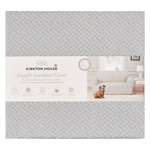 Super Soft Knit Loveseat Cover, Light Gray